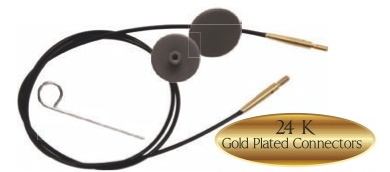 Auswechselbares Kabel schwarz/gold - Länge mit Nadeln 40cm