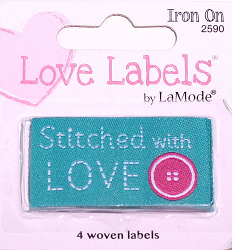 Gewebte Lovelabels "Stitched with Love" zum Aufbügeln