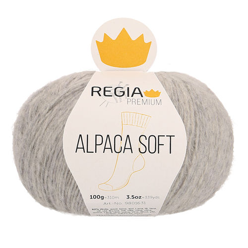 Regia Premium Alpaca Soft "Hellgrau Meliert", Fb. 90