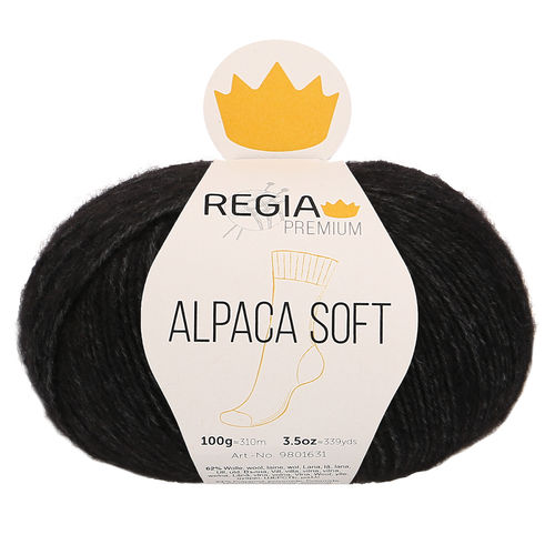 Regia Premium Alpaca Soft "Schwarz Meliert", Fb. 99
